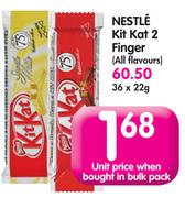 Nestle Kit Kat 2 Finger (All Flavours)-36 x 22g