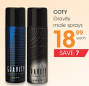 Coty Gravity Male Sprays Each