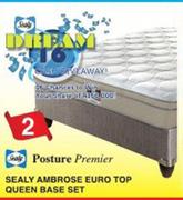 Posture Premier Sealy Ambrose Euro Top Queen Base Set