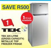 TEK 225Ltr (Gross Capacity) Metallic Top Freezer Fridge