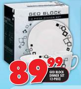 Geo Block 12 Piece Dinner Set