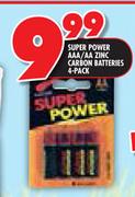 Super Power AAA/AA Zinc Carbon Batteries-4's Pack