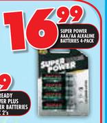 Super Power AAA/AA Alkaline Batteries-4's Pack