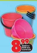 9Ltr Bucket/32cm Basin Assorted-Each