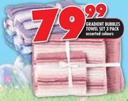 Gradient Bubbles Towel Set Of 3's pack In Assorted Colours