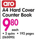Aro A4 Hard Cover Counter Book 192 Pages 2 Quire