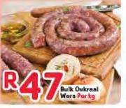 Bulk Oukraal Wors-Per Kg