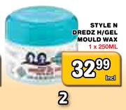 Style N Dredz H/Gel Mould Wax-250ml