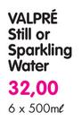 Valpre Still or Sparkling Water-6 x 500ml