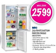 KIC White Bottom Freezer Fridge-263l