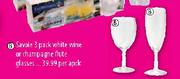 Savoie White Wine Or Champagne Flute Glasses-3 Pack 