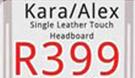 Kara/Alex Single Leather Touch Headboard