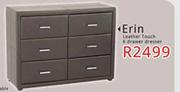Erin Leather Touch 6 Drawer Dresser