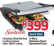 Sunbeam 4-Slice Stainless Steel Sandwich Press