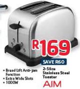 Aim 2-Slice Stainless Steel Toaster