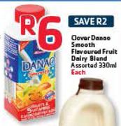 Clover Danae Smooth Flavoured Fruit Dairy Blend Assorted-330Ml Each