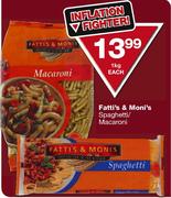 Fatti's & Moni's Spaghetti/Macaroni-1kg each