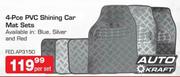 Auto Kraft 4-Pce PVC Shining Car Mat Sets FED.AP3150 Per Set