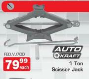 Auto Kraft 1 Ton Scissor Jack FED.VJ700 Each