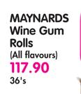 Maynards Wine Gum Rolls(All Flavours)-36's