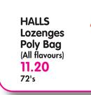 Halls Lozenges Poly Bag(All Flavours)-72's