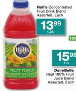 Hall's Concentrated Fruit Drink Blend Assorted Each-1.25ltr
