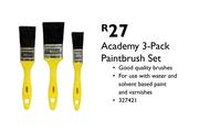 Academy 3-Pack Paintbrush Set
