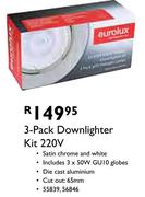 Eurolux 3 Pack Downlighter Kit 220V