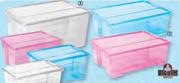 Big Jim Storage Box Blue, Pink Or Clear 20L 290x385x265mm-Each