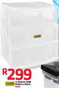 Addis 3 Drawer Wide White Or Black