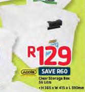Addis Clear Storage Box 56L 365x415x590mm