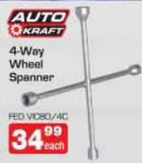 Auto Kraft 4-Way Wheel Spanner-Each