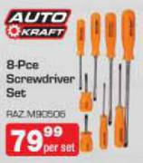 Auto Kraft 8-Pce Screwdriver Set-Per Set