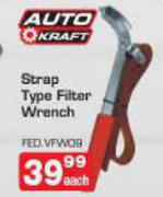 Auto Kraft Strap Type Filter Wrench-Each