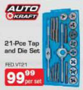 Auto Kraft 21-Pce Tap And Die Set-Per set