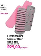 Legend Stripe Or Heart Bed Socks(226907,226912)-Per 2 Pack