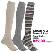 Legend Essential Knee High Socks(226910)-Per 3 Pack