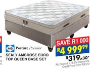 Posture Premier Sealy Ambrose Euro Top Queen Base Set