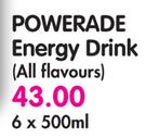 Powerade Energy Drink(All Flavours)-6x500ml