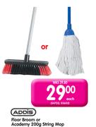 Addis Floor Broom Or Academy 200g String Mop-Each