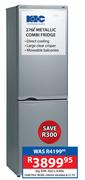 KIC 276Ltr Metallic Combi Fridge