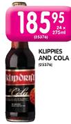 Klippies And Cola-24 x 275ml