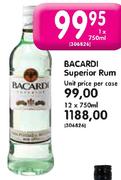 Bacardi Superior Rum-1 x 750ml