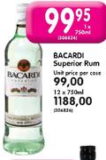 Bacardi Superior Rum-12 x 750ml