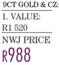 NWJ 9CT Gold & CZ Earrings