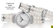 2 Piece Set Minx Pearl Watch And Bracelat