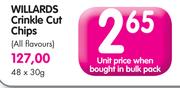 Willards Crinkle Cut Chips-30g Each