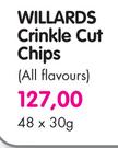 Willards Crinkle Cut Chips(All Flavours)-48's