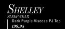Shelley Sleepwear Dark Purple Viscose Pj Top