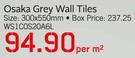 Osaka Grey Wall Tiles WS1C0S20A6L-Per Square Metre